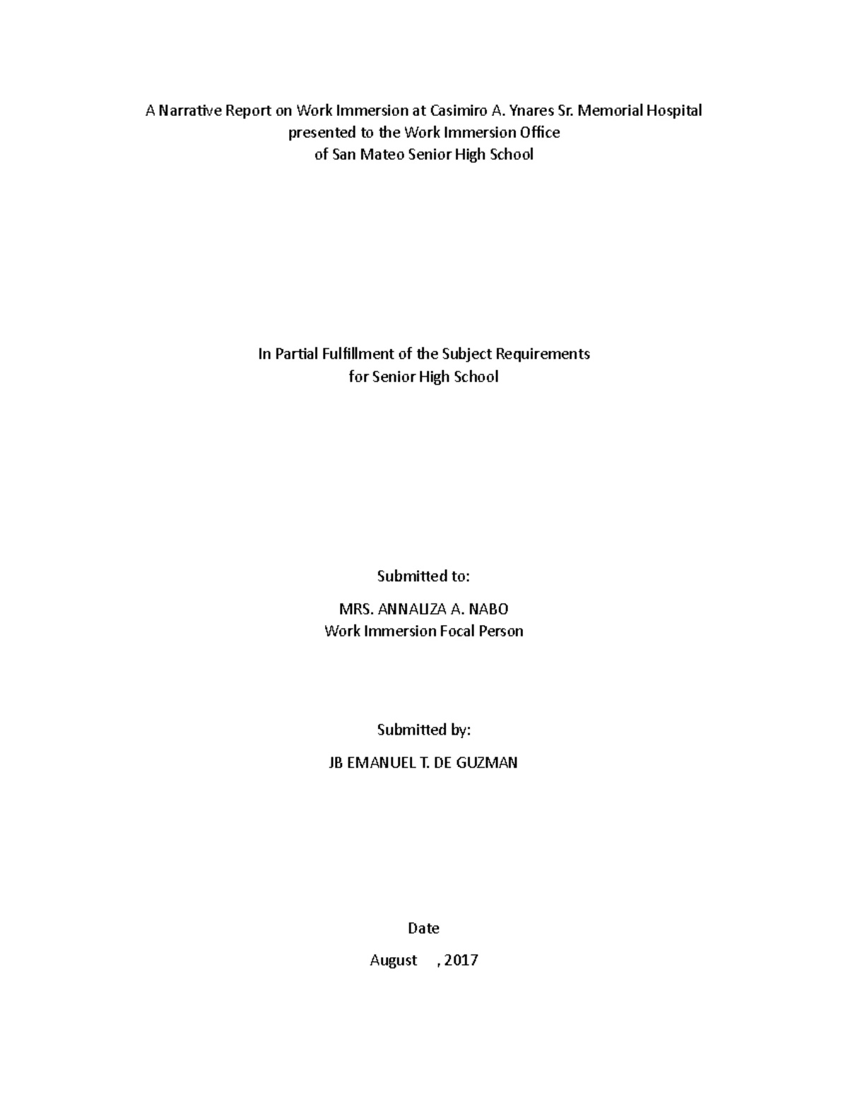 Entrepreneurship-Narrative-Report - MARKET RESEARCH A subject ...