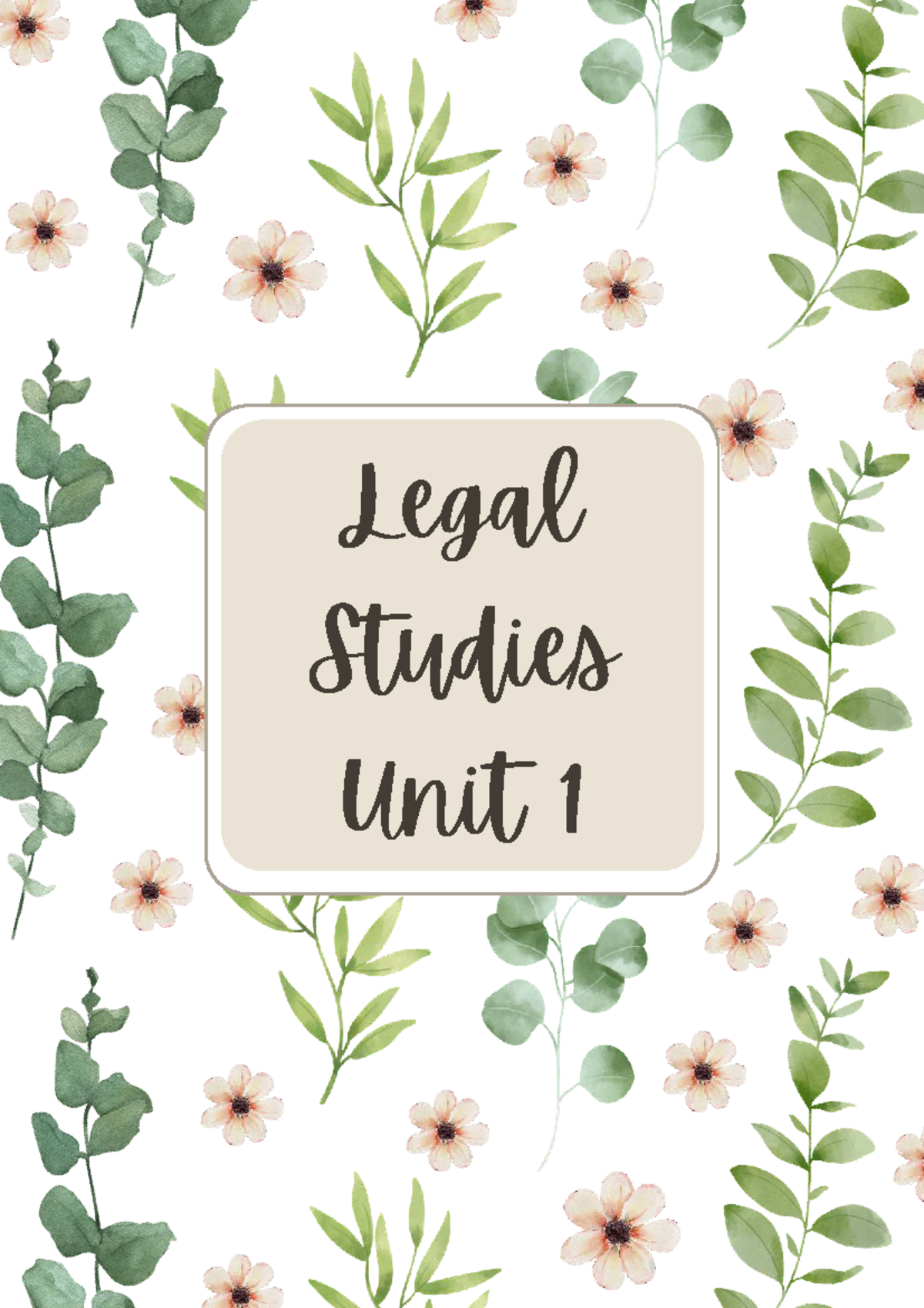 Legal Studies Unit 1 AOS 1: Foundations of Law and Governance - Studocu