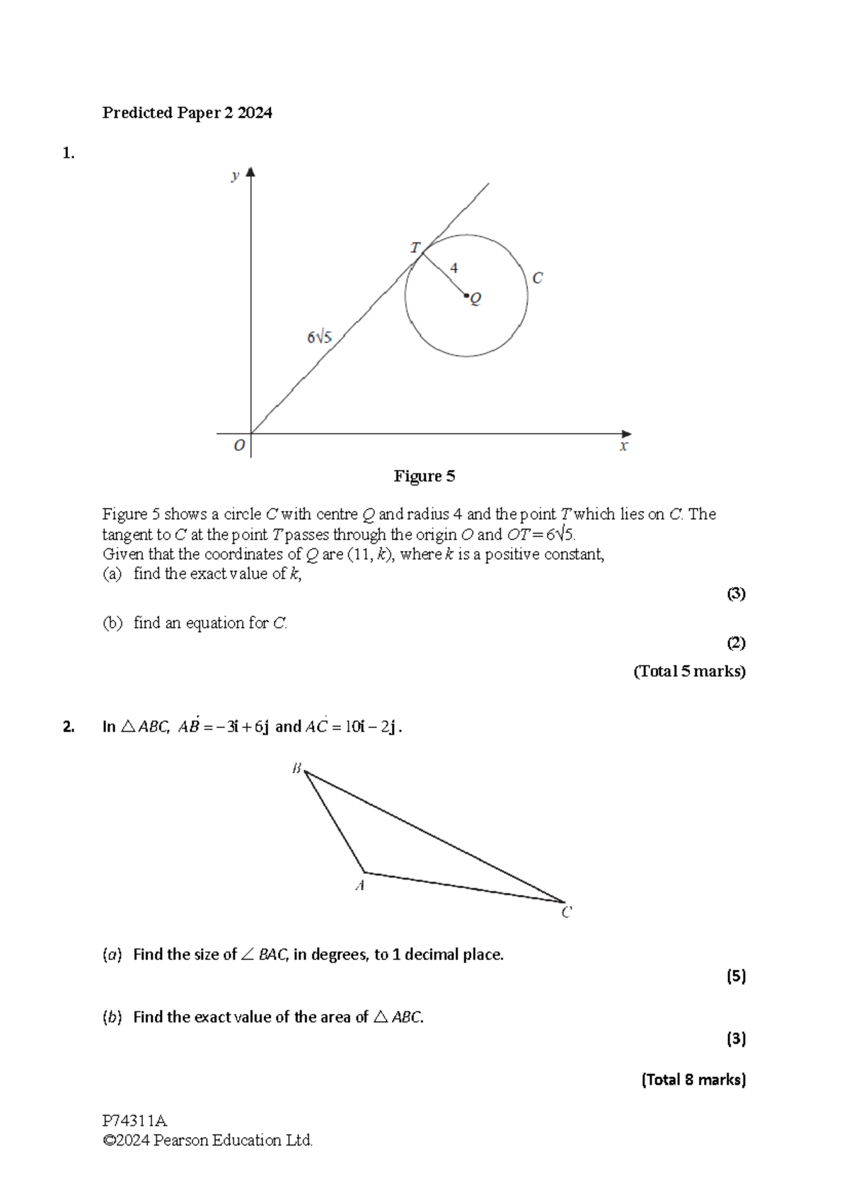 Predicted Paper 2 P74311A - Math Concepts and Problem Solving 2024 ...