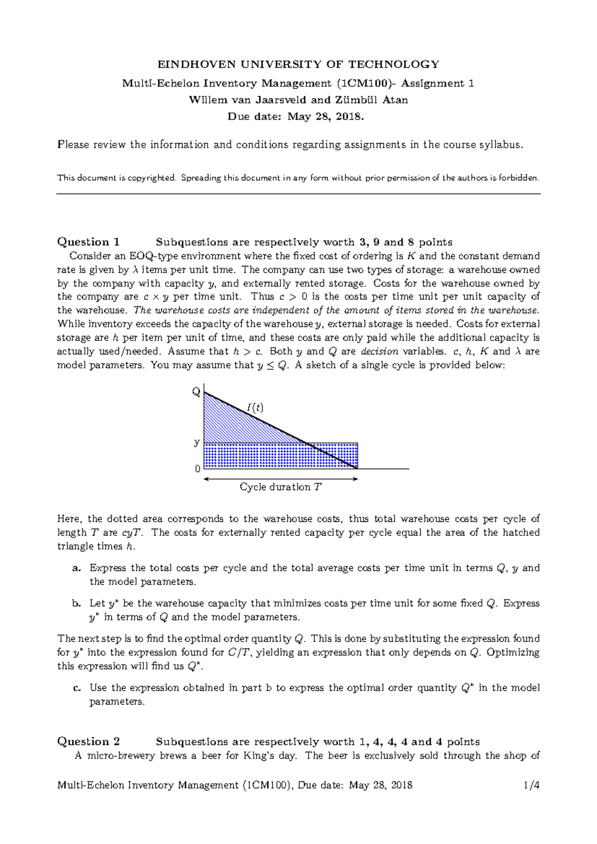 Multi-Echelon Inventory Management (1CM100) - Assignment 1 Analysis ...