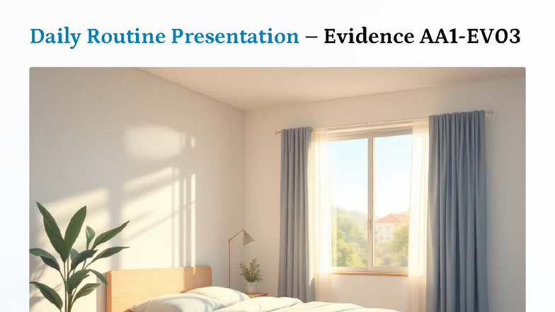Daily Routine Presentation Evidence AA1 EV03 - Daily Routine ...
