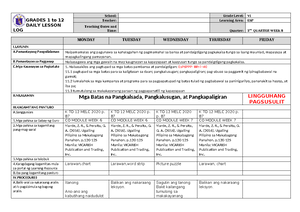 DLL Araling Panlipunan 6 Q3 W9 - GRADES 1 to 12 DAILY LESSON LOG School ...