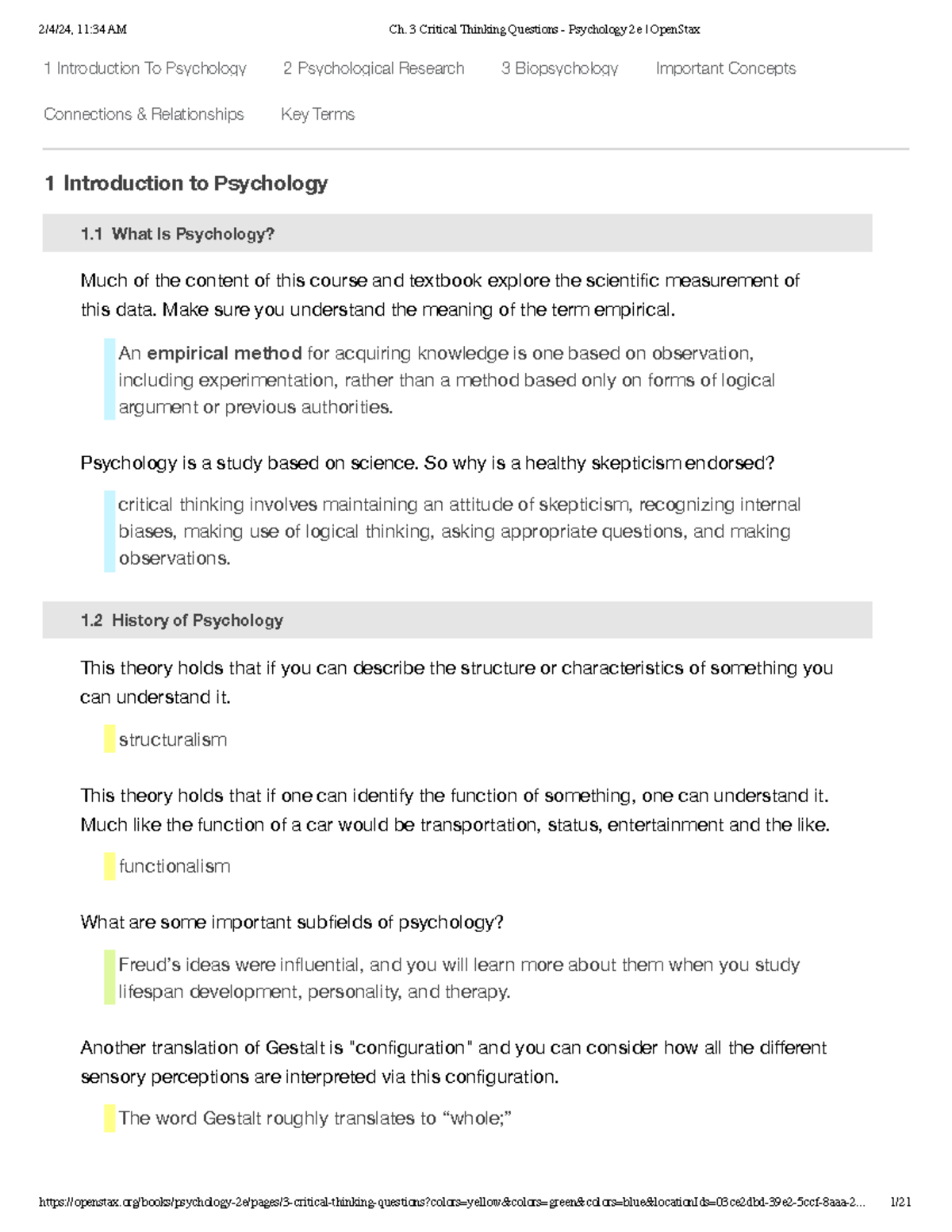Ch. 3 Critical Thinking Questions - Psychology 2e Study Guide - Studocu