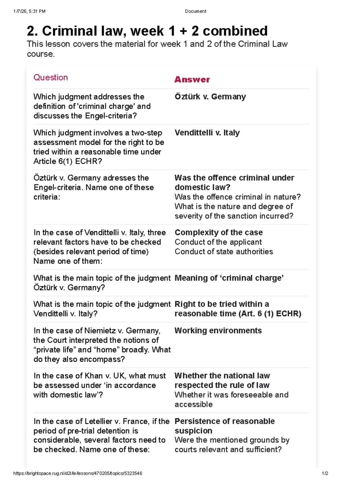 Slim Stampen - 2. Criminal Law Week 1 & 2 Combined Notes [Sem 1b ...