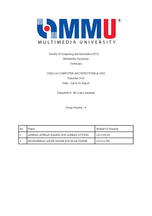 Computer Architecture - CSN6114 - MMU - Studocu