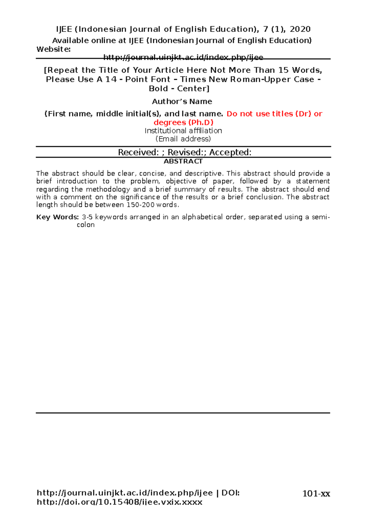 Template IJEE - fdfdfdfd - journal.uinjkt.ac/index.php/ijee | DOI: doi ...
