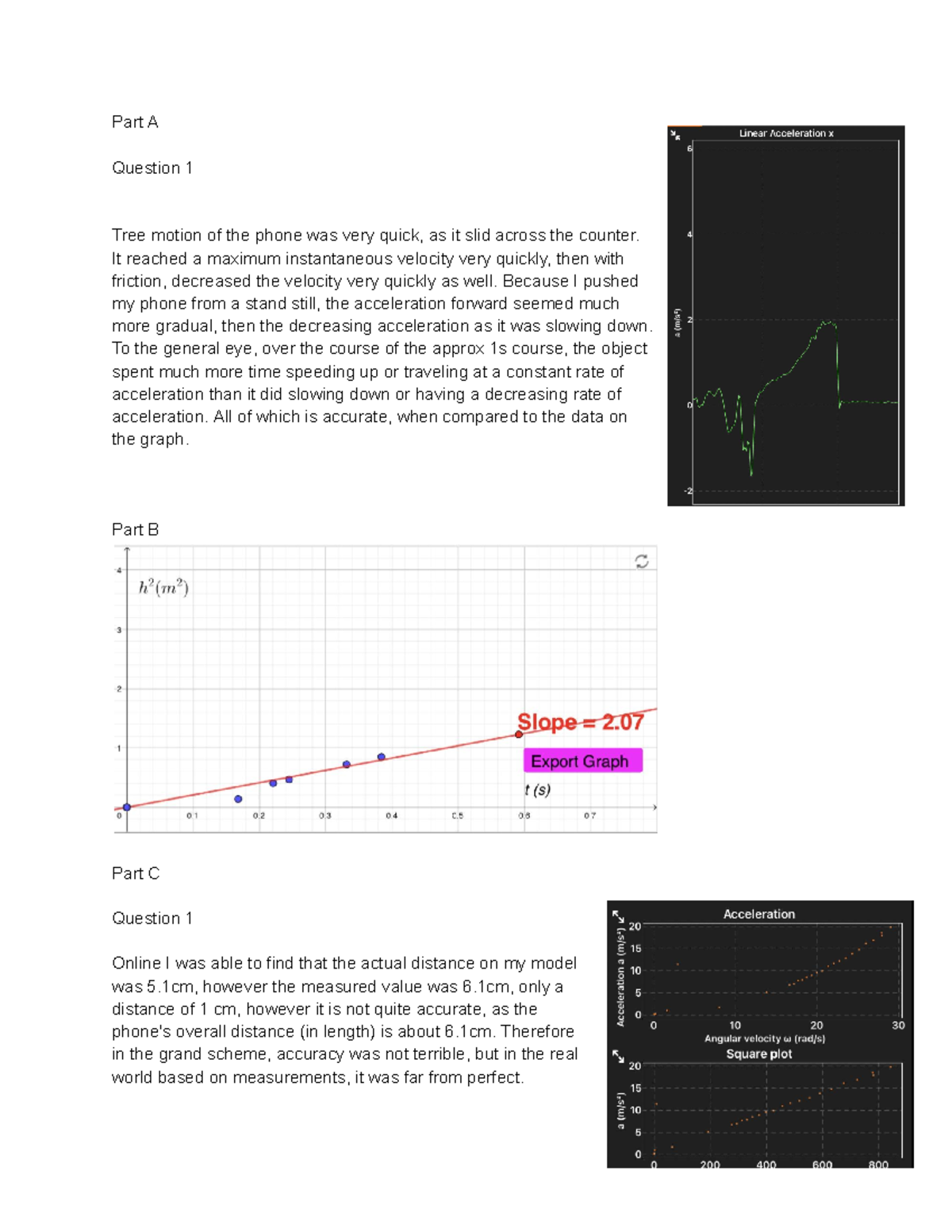 Physics Lab 1 - Complete Example Analysis and Findings - Studocu