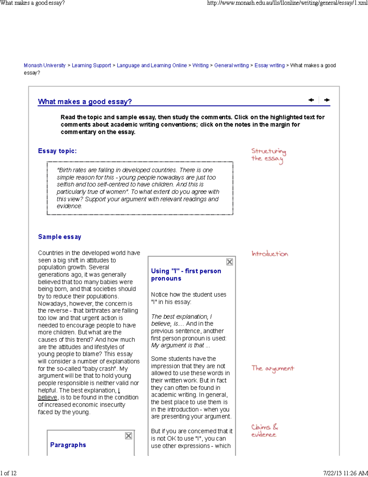 What Makes a Good Essay? Tips for Writing (ENG101) - Studocu