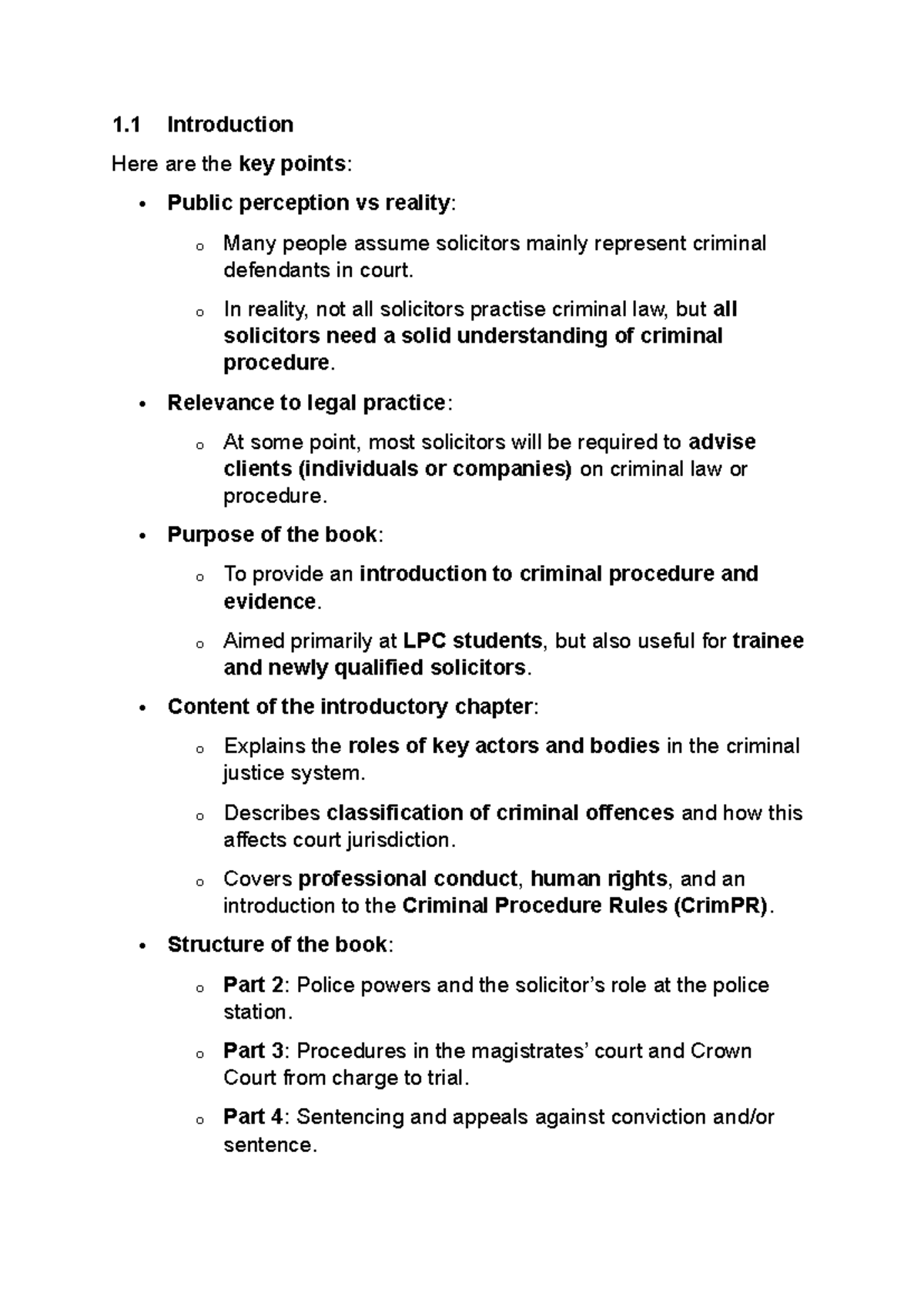 Criminal Procedure - Unit 1 Overview and Key Concepts - Studocu