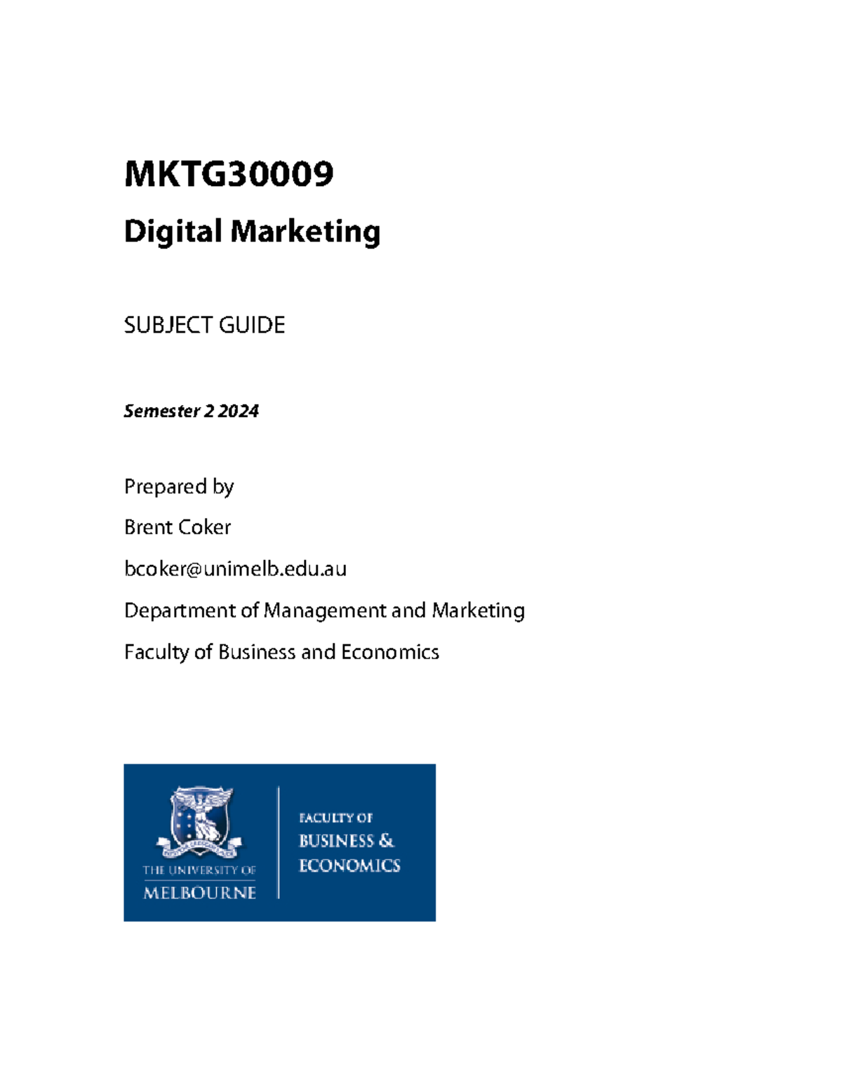 MKTG30009 Digital Marketing Subject Guide - MKTG Digital Marketing ...