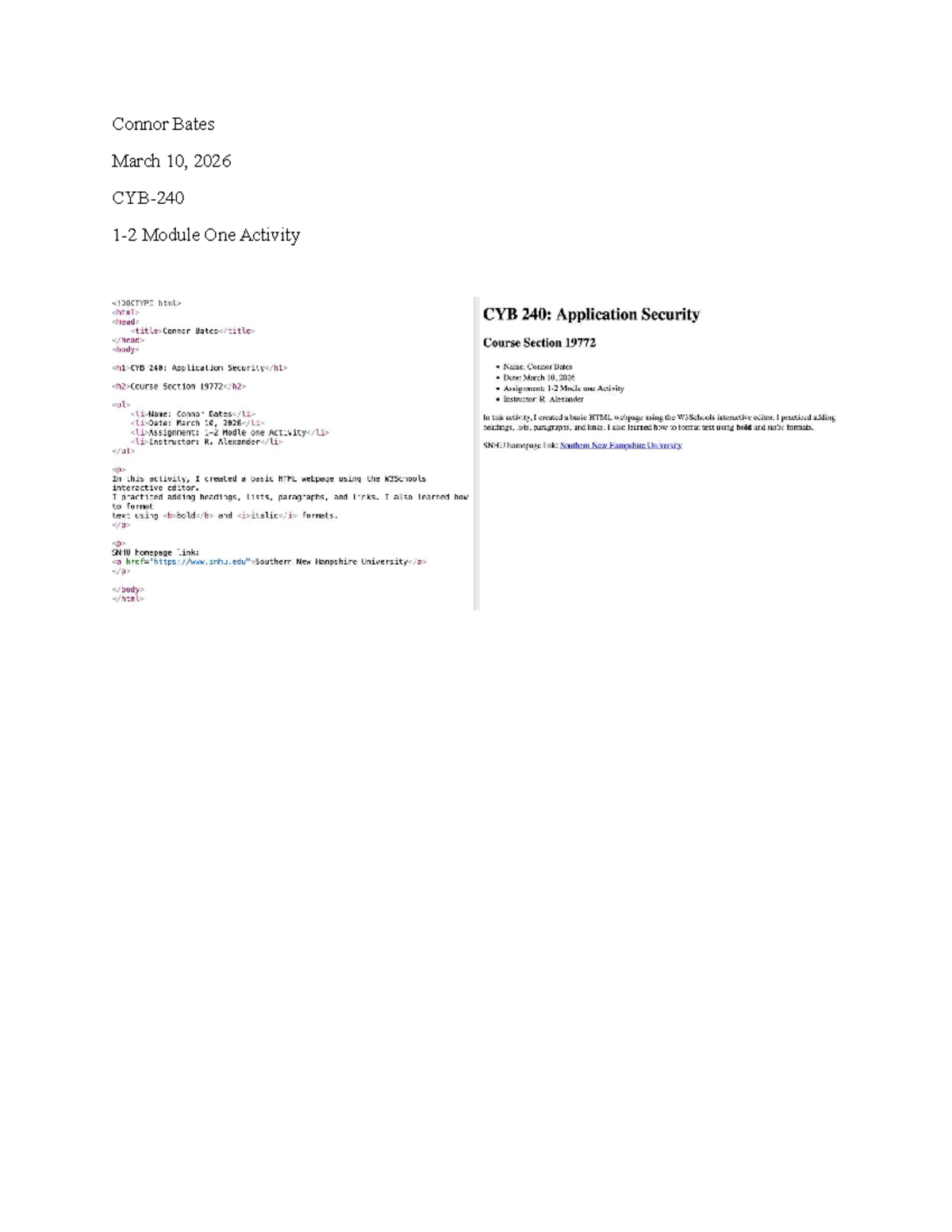 CYB 240: Module One Activity - Basic HTML Webpage Creation - Studocu