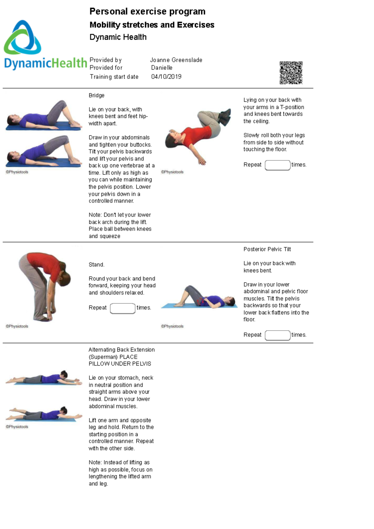 Dynamic Health Mobility Stretches & Exercises Program - Studocu