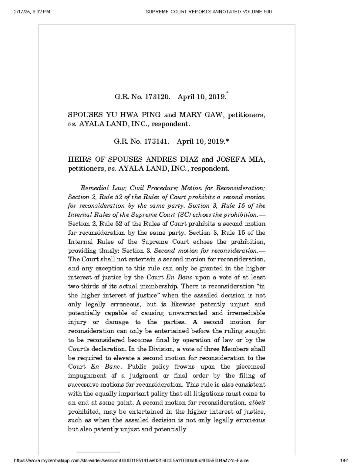 G.R. No. 173120 & 173141: Supreme Court Ruling on Land Titles - Studocu