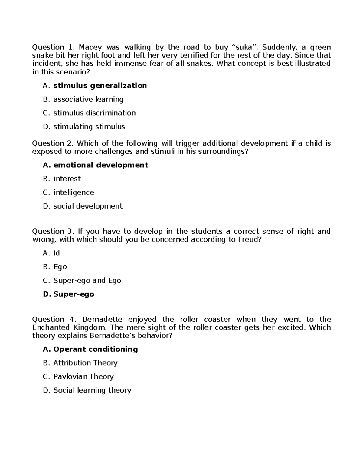 Ped 102 - Midterm Exam Questions on Learning Theories and Development ...