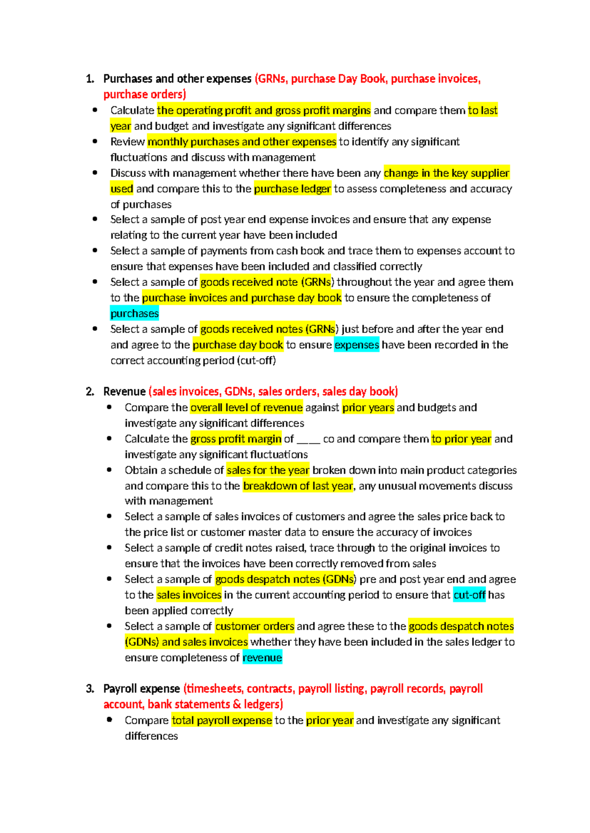 Substantive Procedures for Financial Audit: Analysis & Comparisons ...