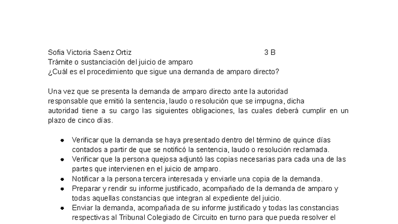 Trámite del Juicio de Amparo Directo - 3B - Studocu