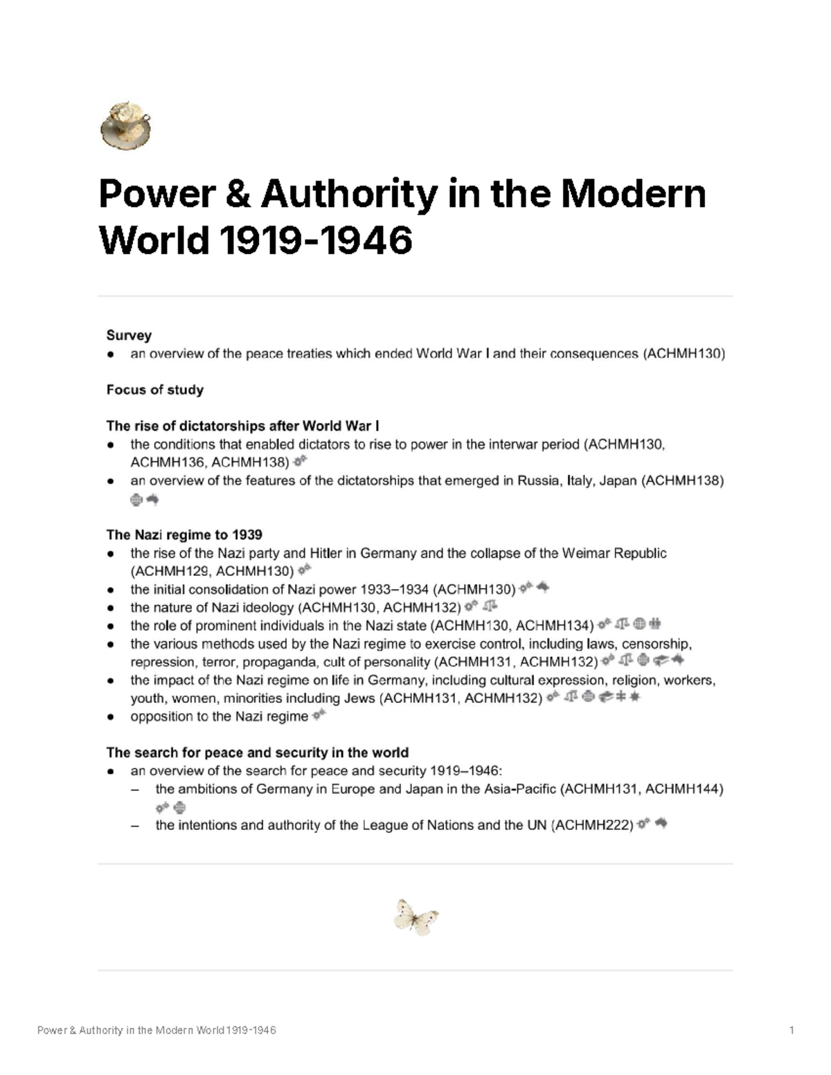 Power Authority in the Modern World: 1919-1946 Overview and Analysis ...