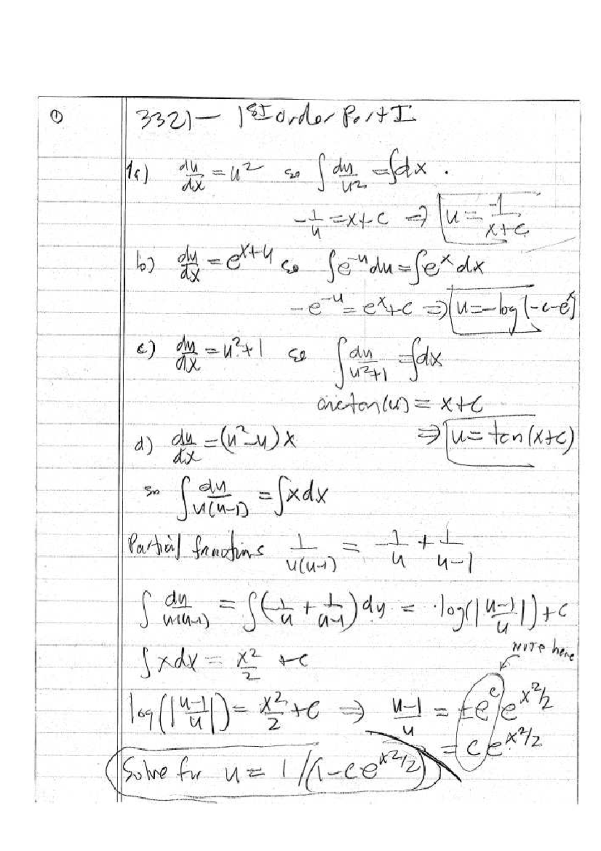 MATH 2318 homework 2 - solutions for first order differential equations ...