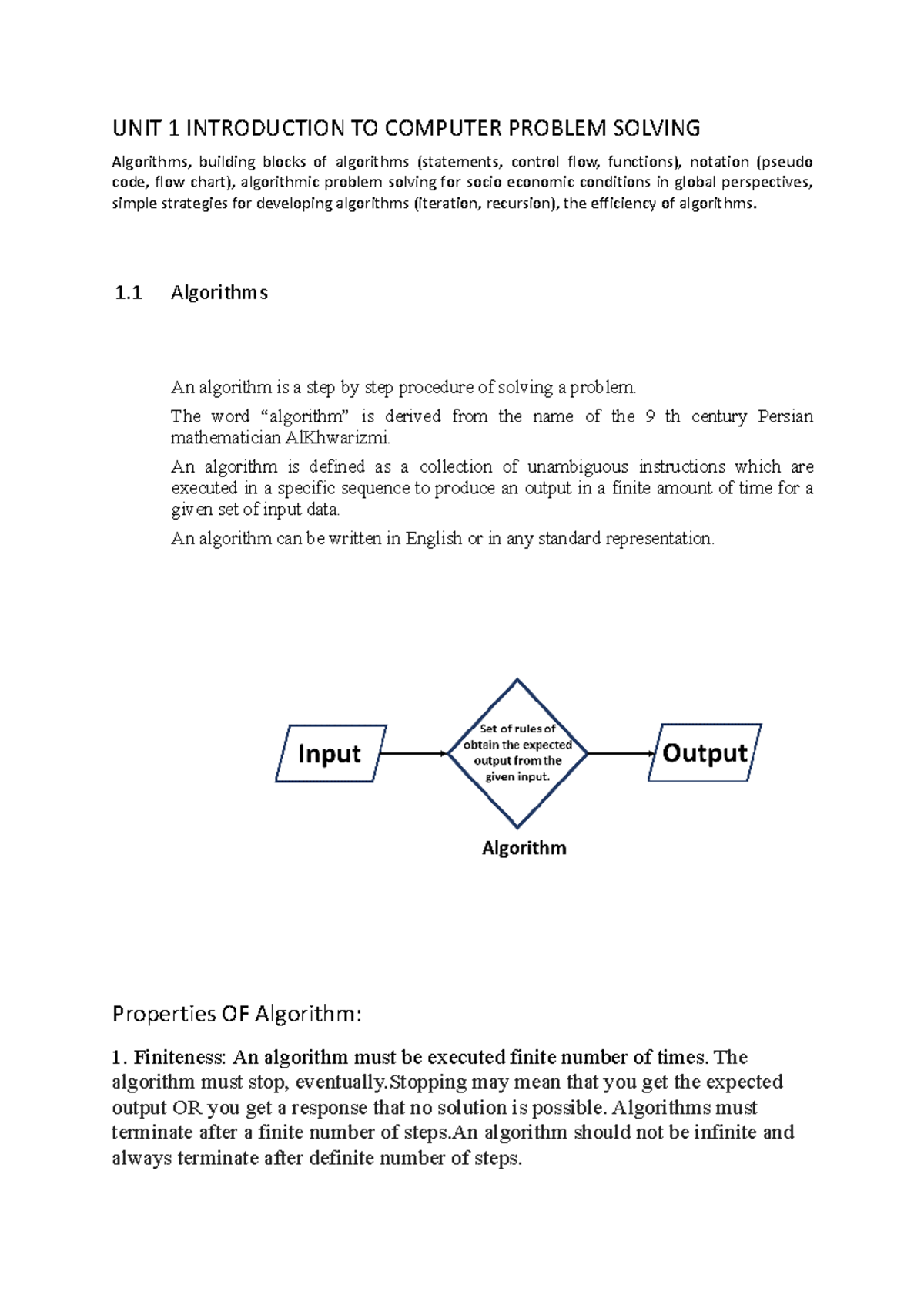 Unit 1: Intro to Computer Problem Solving - PYTHON 101 Sem Guide - Studocu
