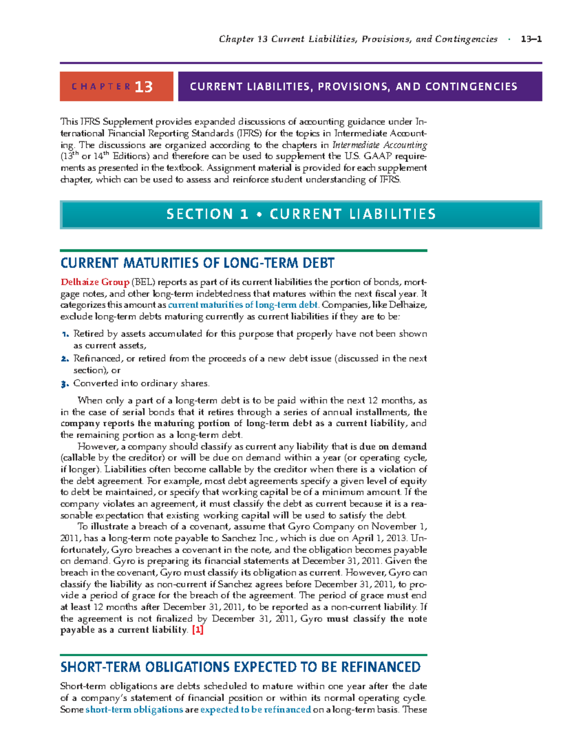 Chapter 13 Current Liabilities, Provisions, and Contingencies - IFRS ...