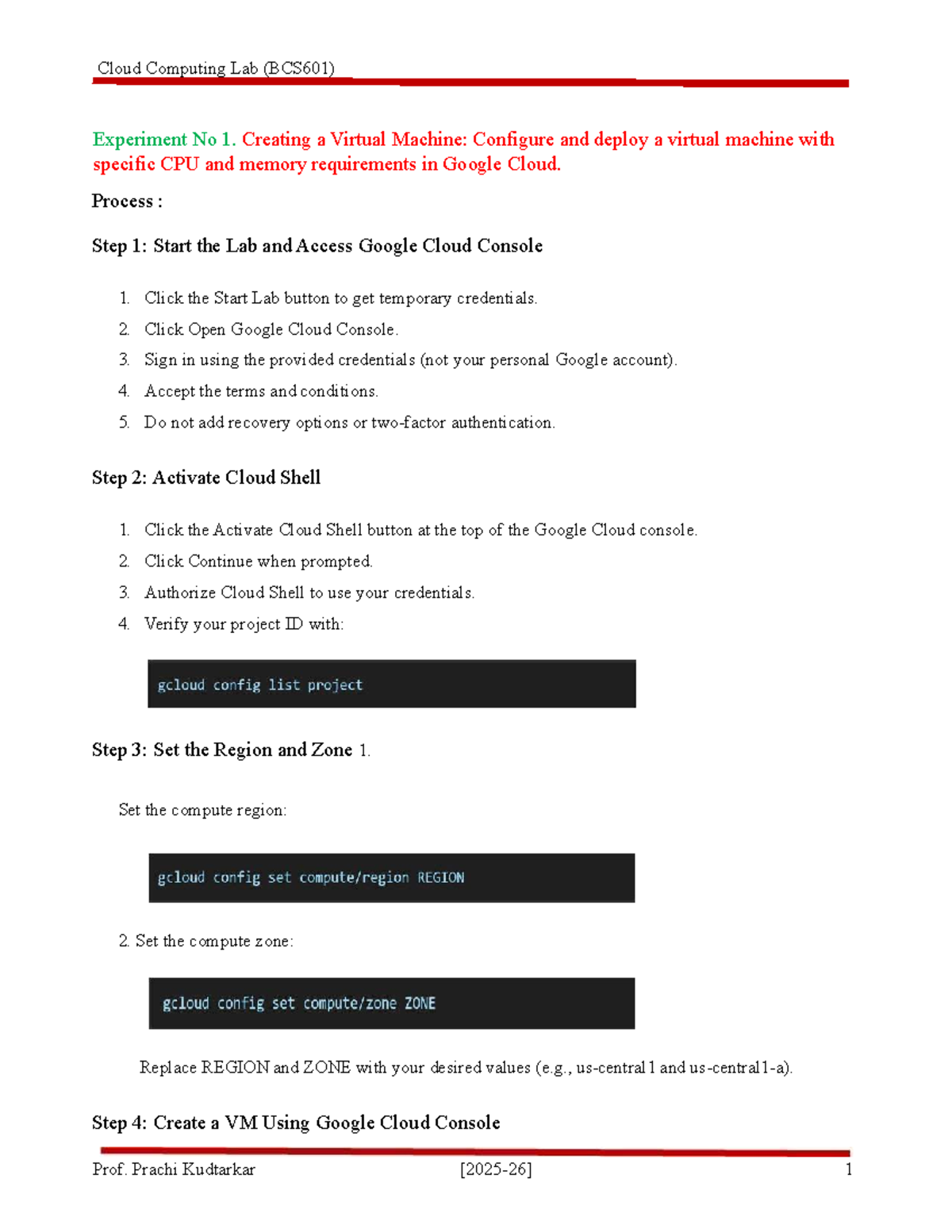 CC 1to5 - cloud computing lab manual from program 1-5 - Experiment No 1 ...