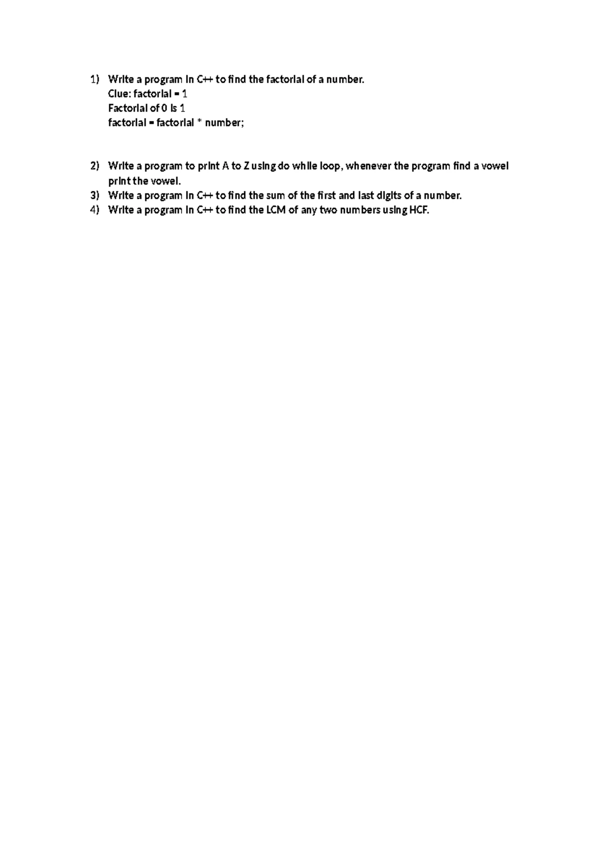IP Lab Assignment (Midterm) - C++ Programming Tasks - Studocu