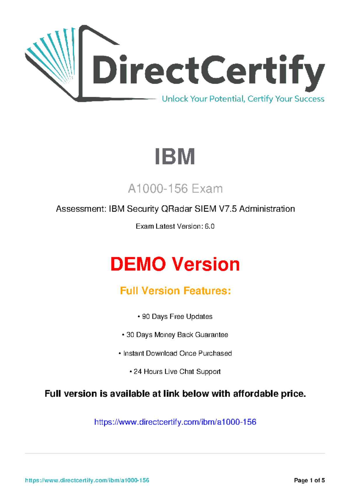 A1000-156 IBM Security QRadar SIEM V7.5 Exam Q&A Guide - Studocu