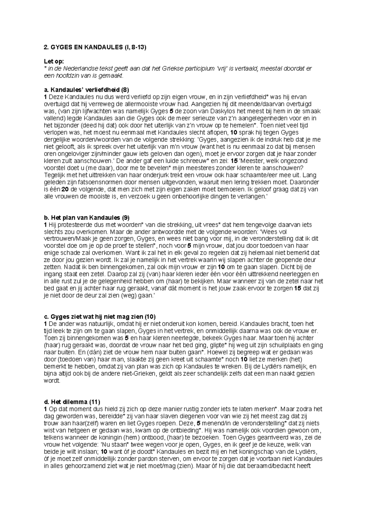 Vertaling van Gyges en Kandaules: Een Analyse van de Mythe - Studeersnel
