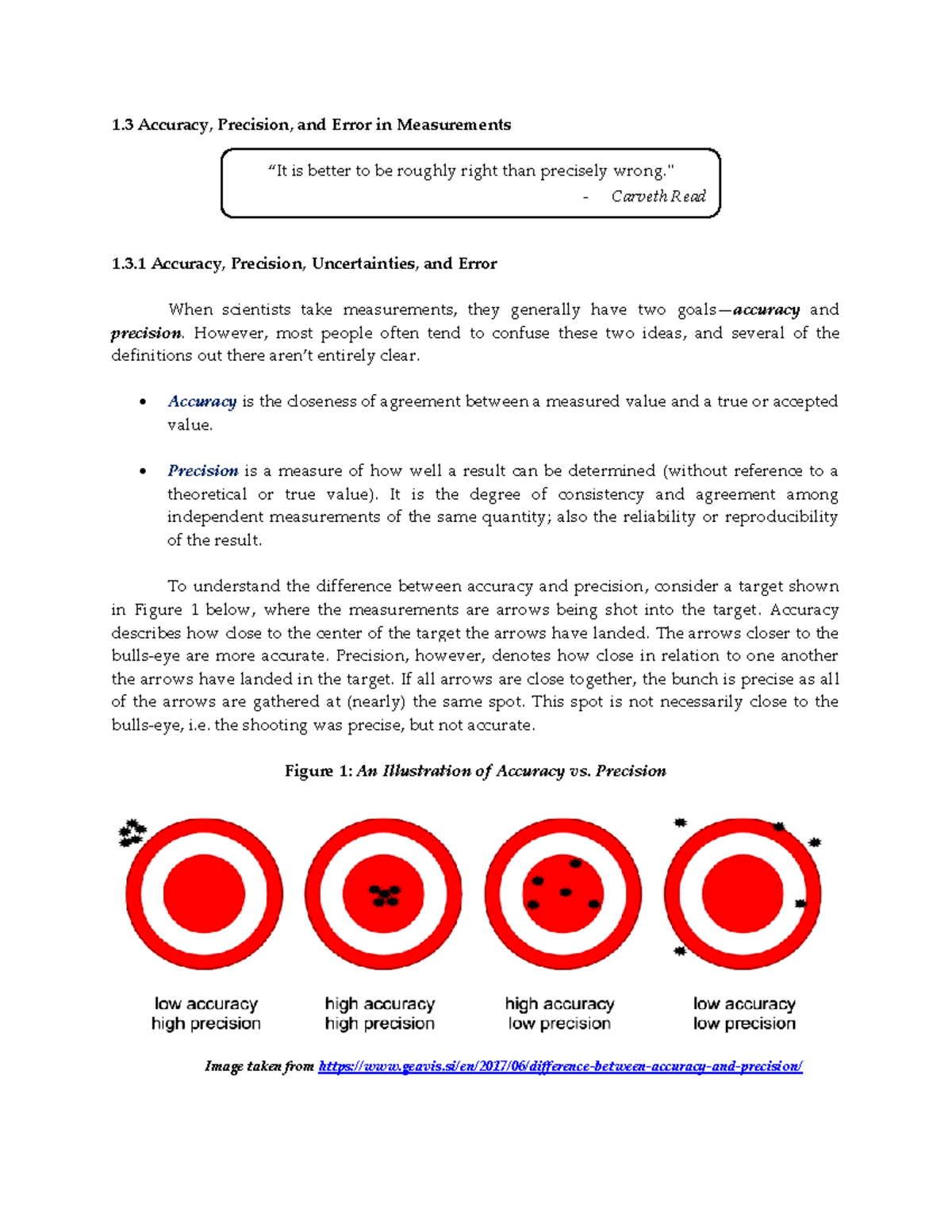 Chapter-1 - Study much - 1 Accuracy, Precision, and Error in ...