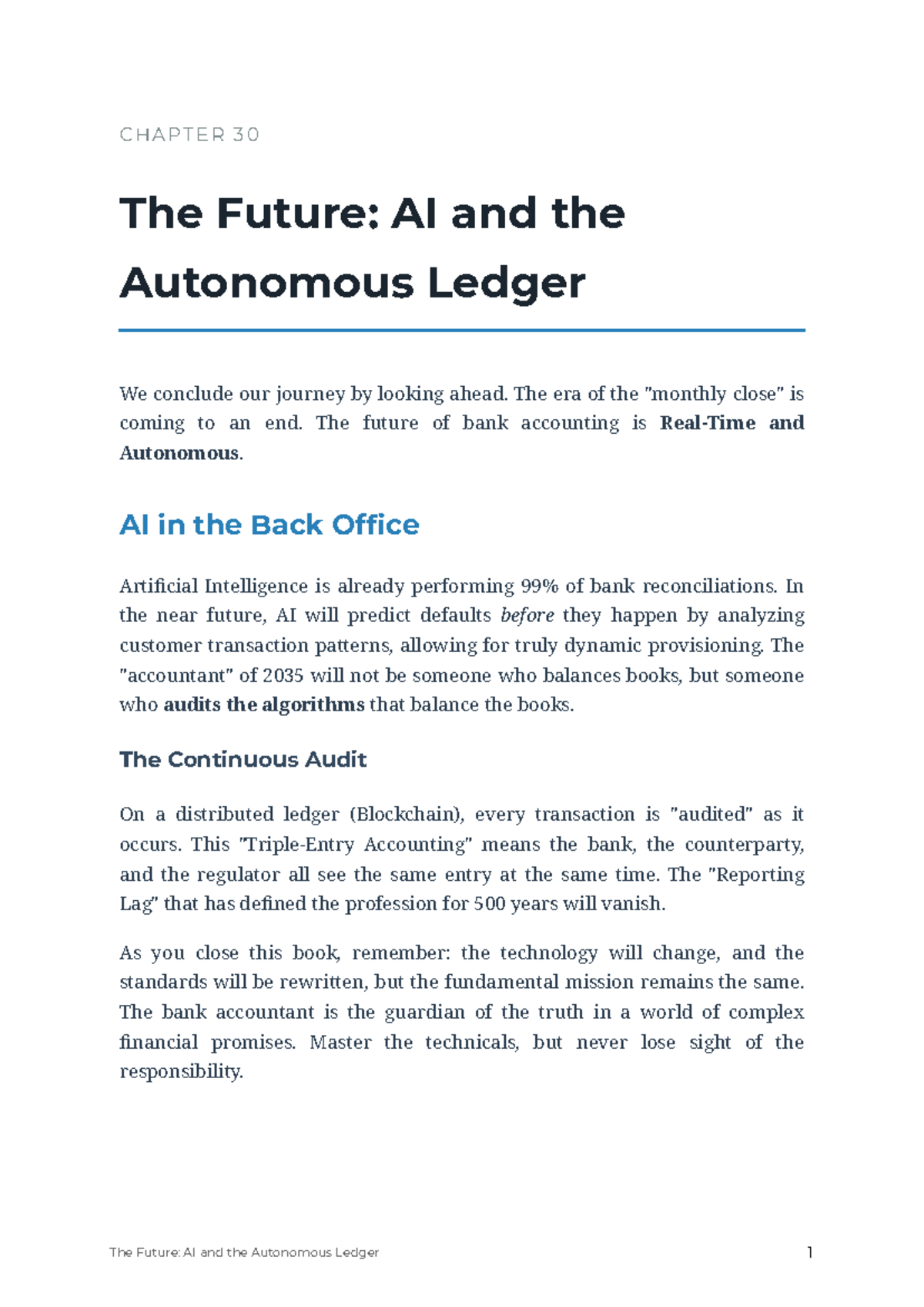 C H A P T E R 3 0: The Future of AI & Autonomous Ledgers in Banking ...