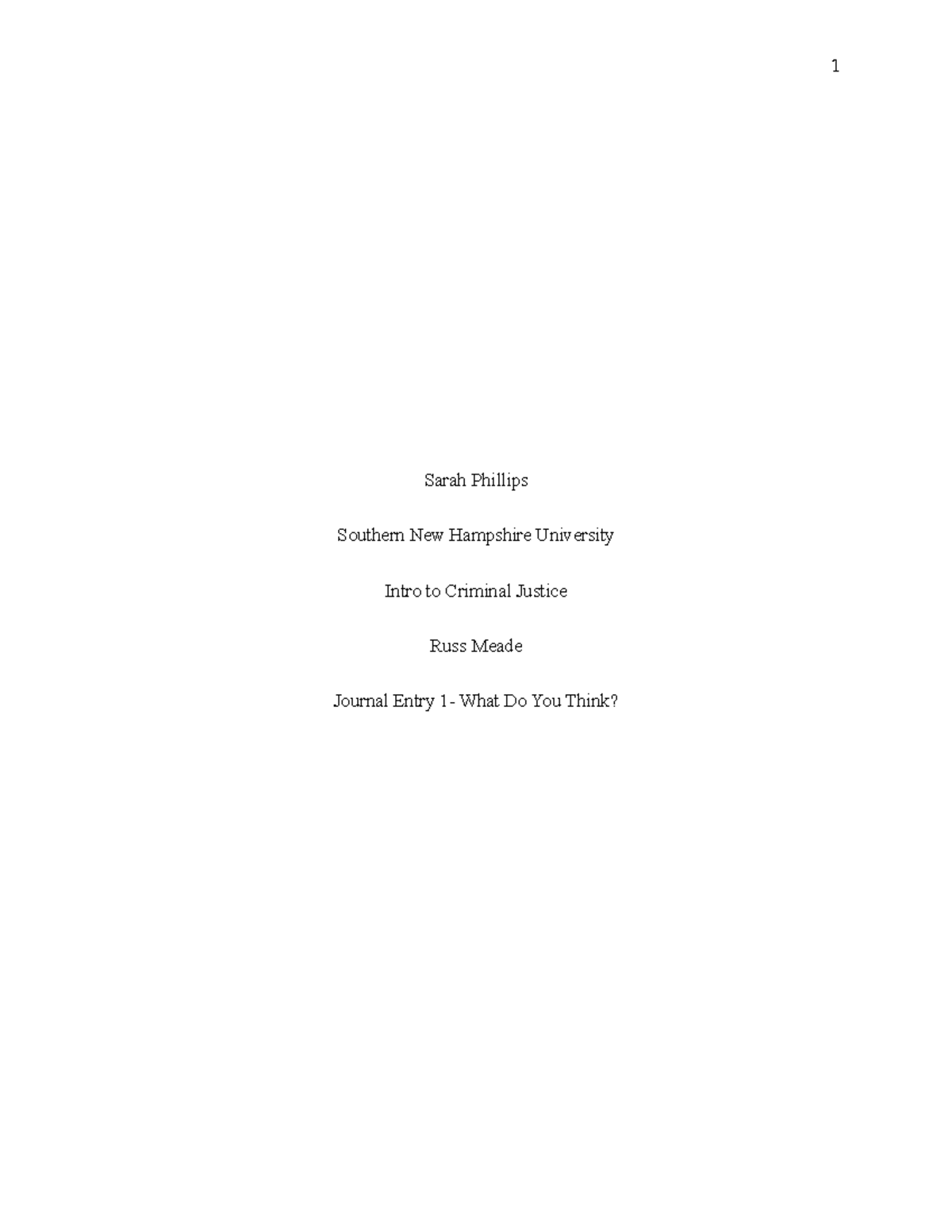 CJ Journal W3 DONE - Sarah Phillips Southern New Hampshire University ...