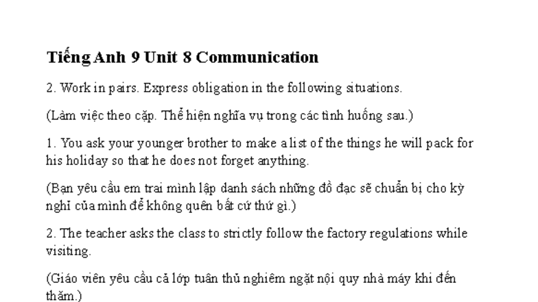 Tiếng Anh 9 Unit 8-closer look 2 9 - Tiếng Anh 9 Unit 8 Communication ...