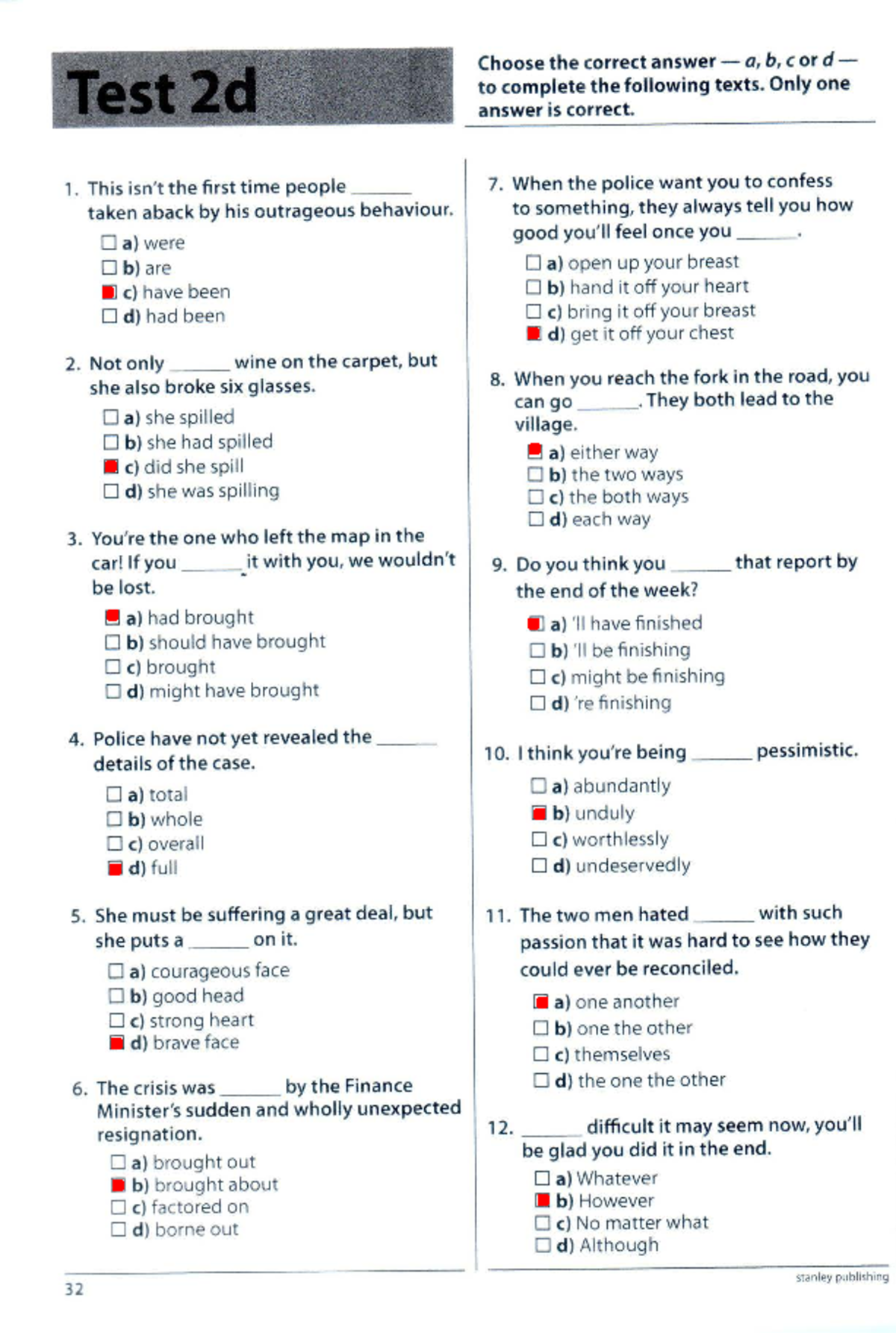 C1-2D - Homework: Test 2d Completion Exercises - Studocu