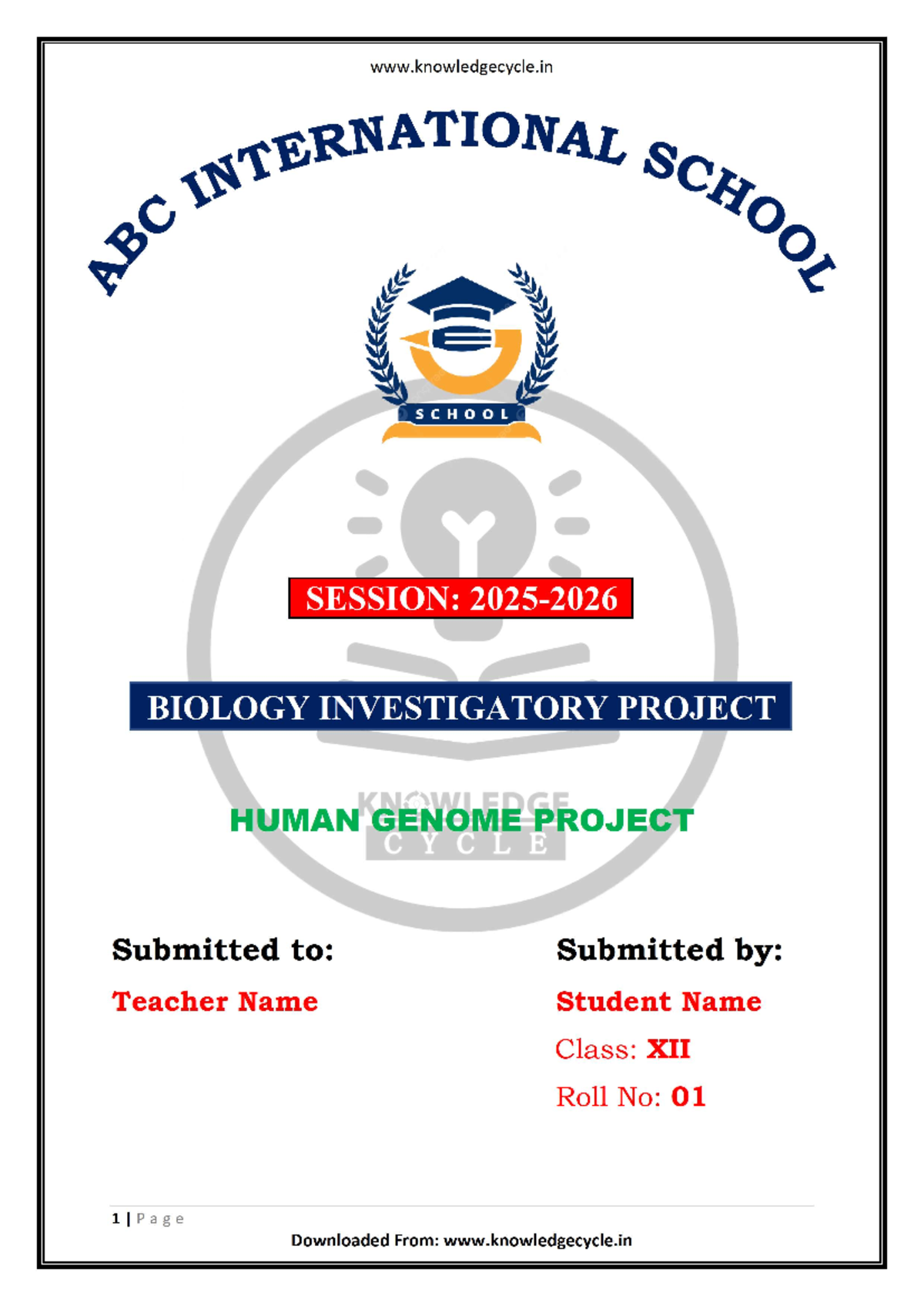 Human Genome Project (HGP) - Biology Investigatory Project Report - Studocu