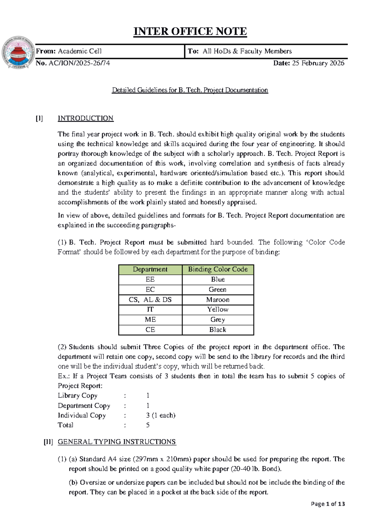 B. Tech. Project Documentation Guidelines (2026) - Studocu