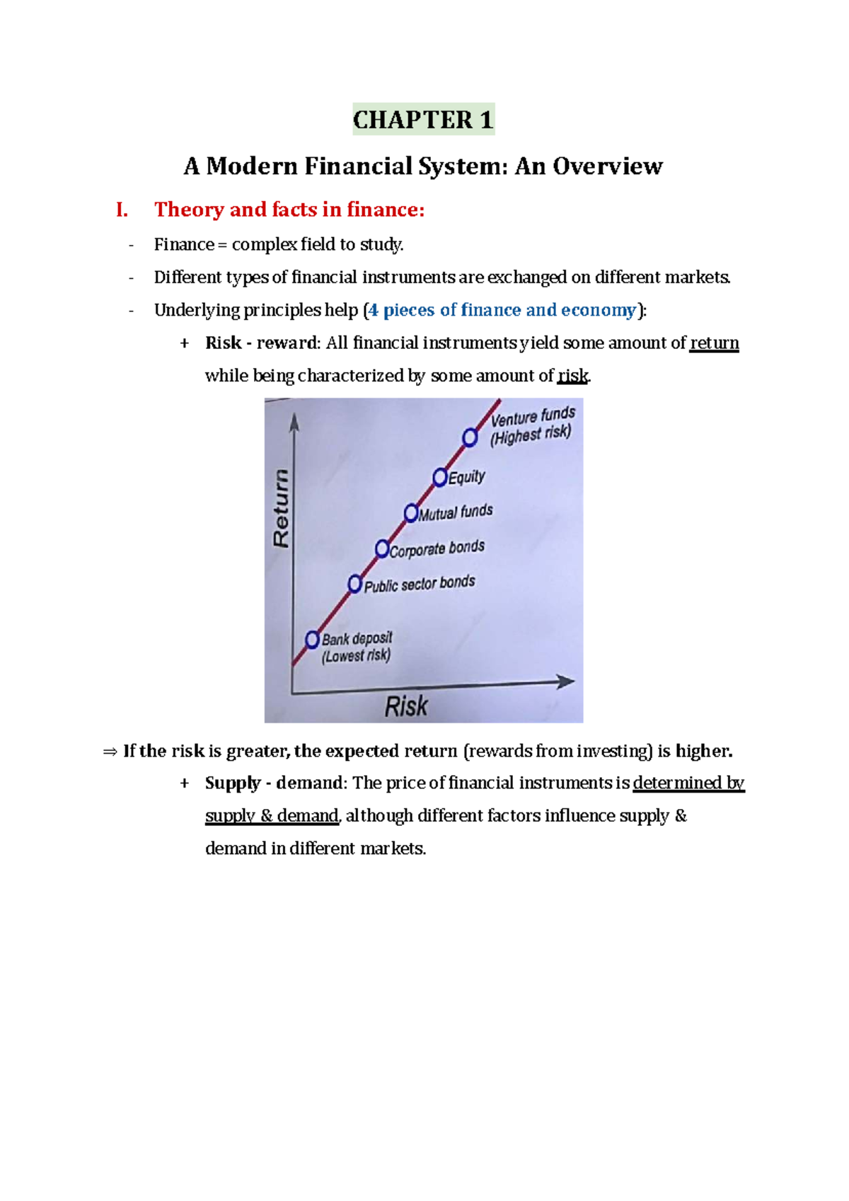 FIM note - FIM note - CHAPTER 1 A Modern Financial System: An Overview ...