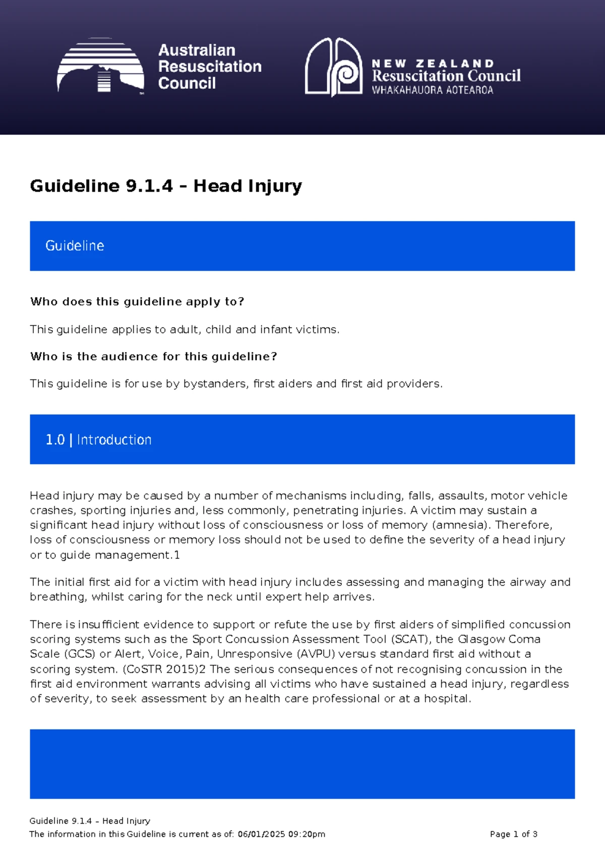 Head Injury Protocol: Management for Adults & Children (NICE NG232 ...