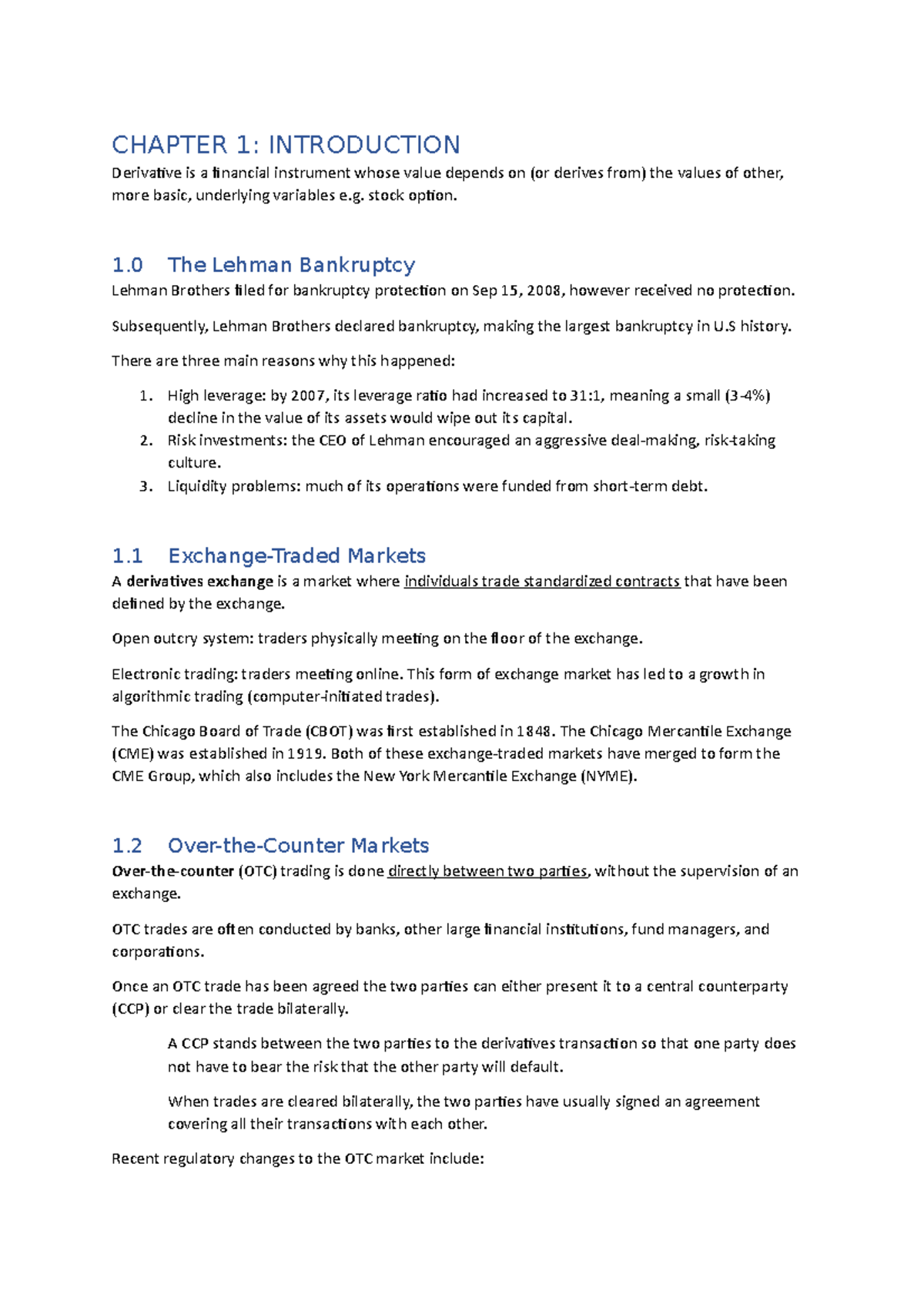 BFC2751 - Comprehensive Notes for Final Exam on Derivatives and Hedging ...