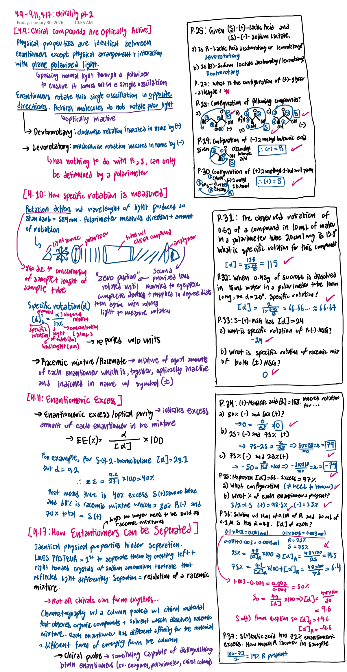 Optical Activity: Chirality Notes & Examples (Course Code: 943) - Studocu