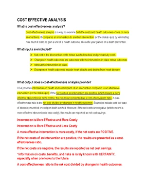 Cost effectiveness analysis-1 - COST EFFECTIVENESS ANALYSIS Compares ...