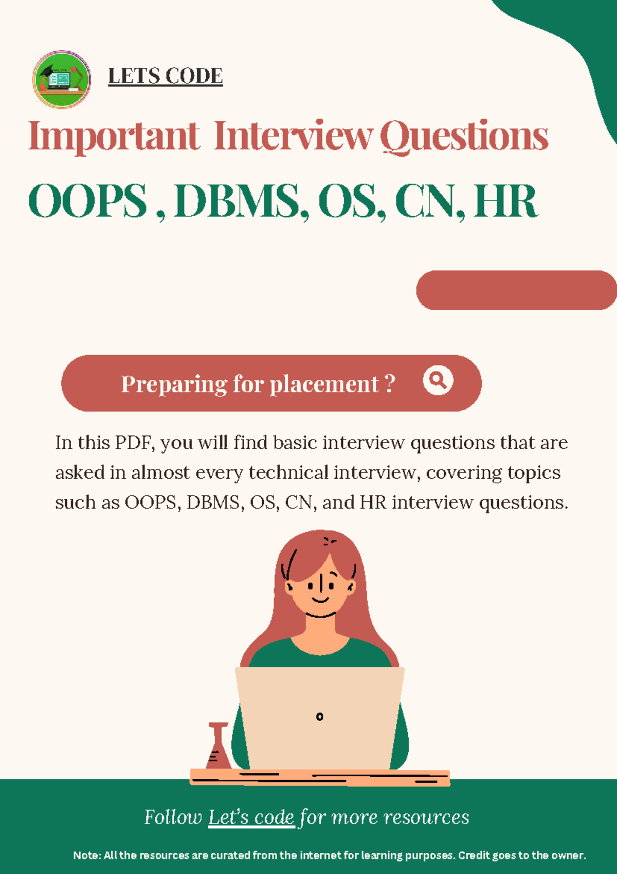 LETS CODE: Essential OOP, DBMS, OS, CN, HR Interview Qs for Placement ...