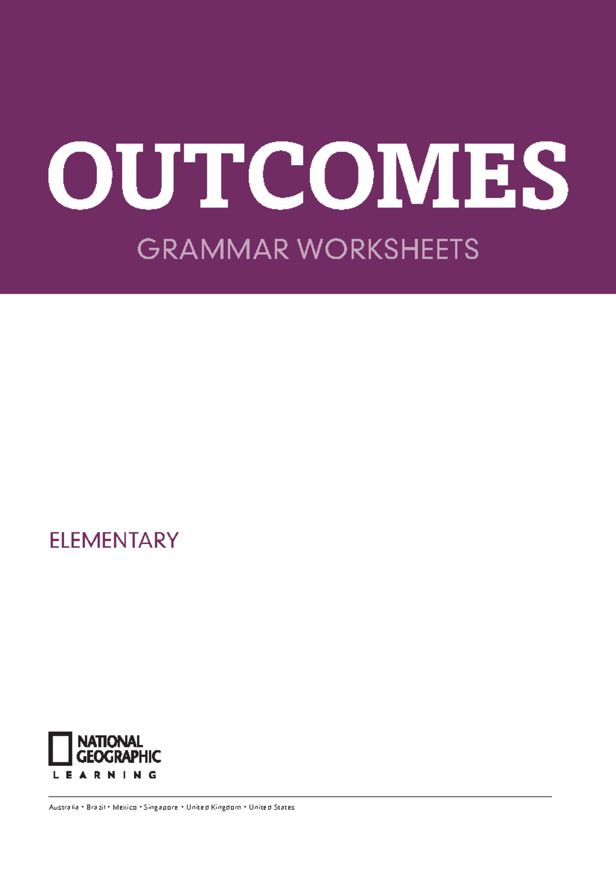Outcomes Elementary Grammar Worksheets - ELEMENTARY GRAMMAR WORKSHEETS ...
