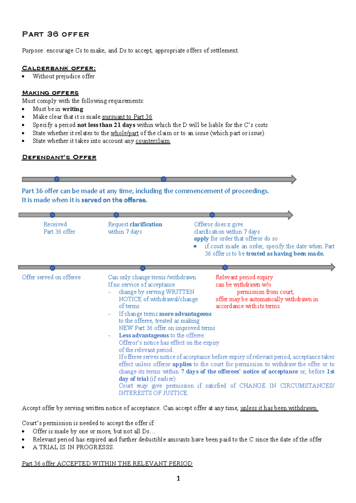 Part 36 Offer Guidelines: Encouraging Settlements and Acceptance - Studocu