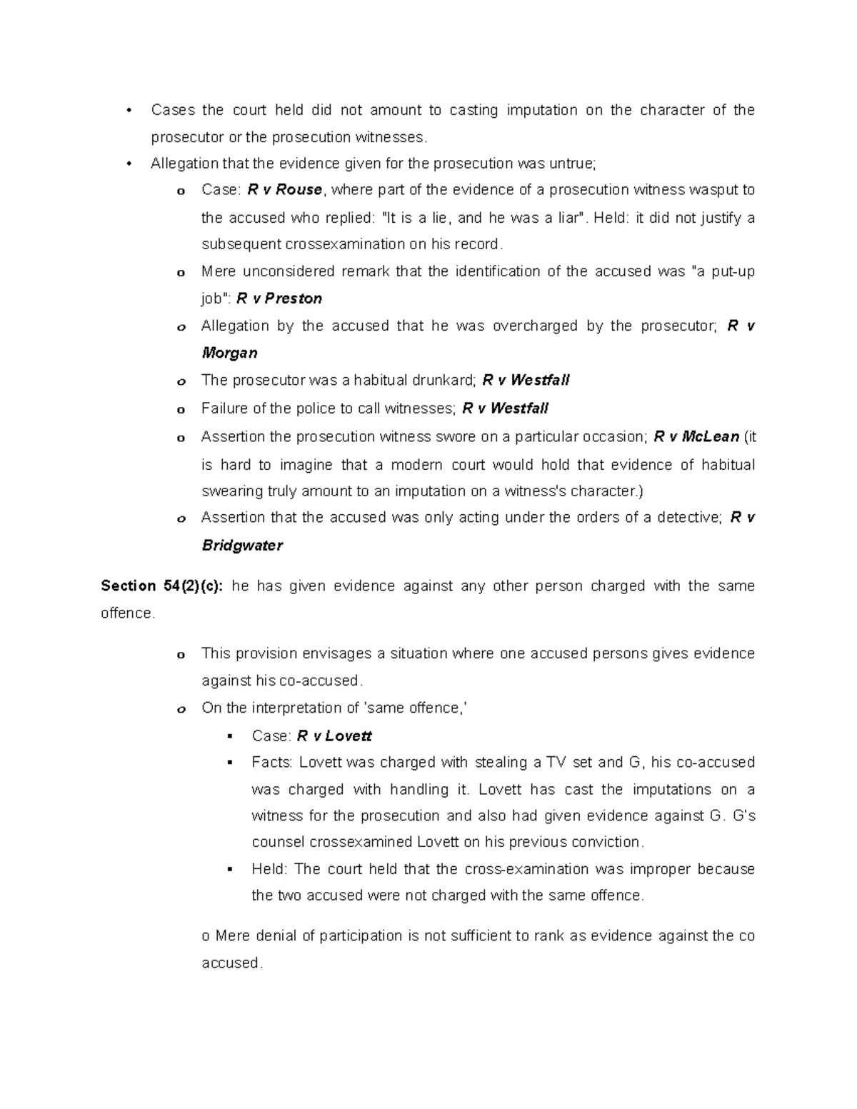 LAW OF EVIDENCE II CHARACTER EVIDENCE NOTES PART 3: Shield 3 Analysis ...