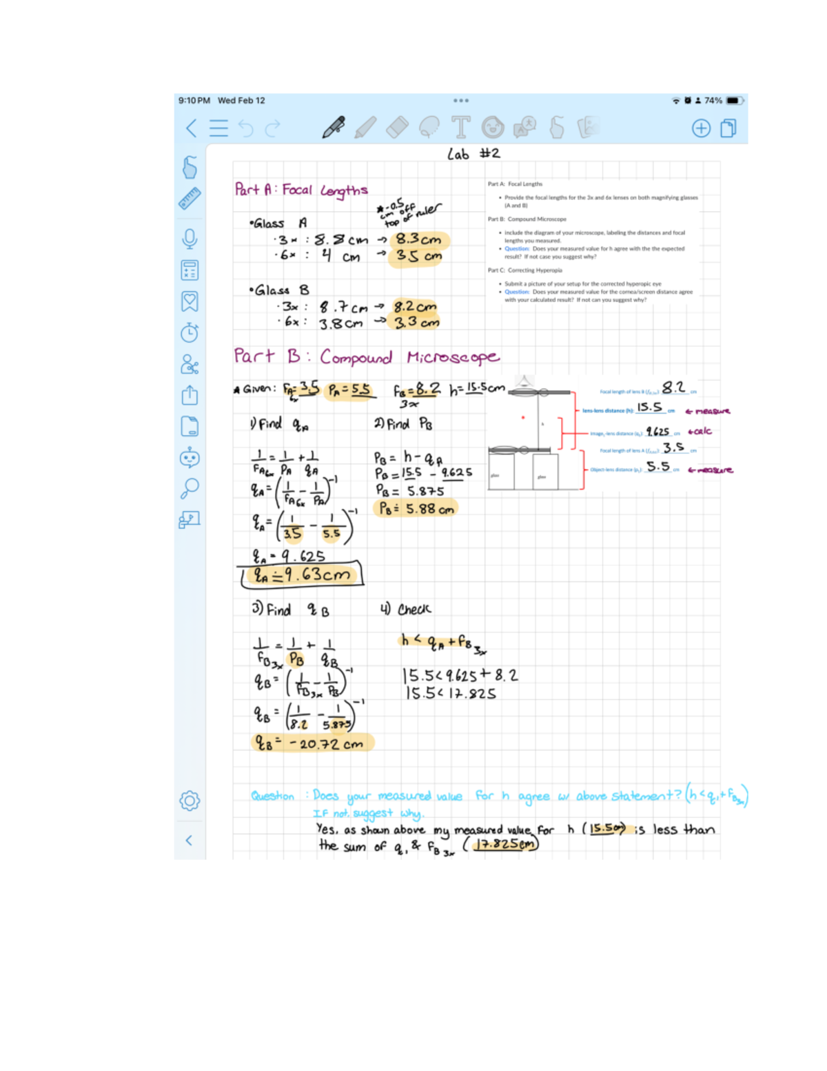 Physics 1070 lab 2 - Lab 2 optics - 9:10 PM Wed Feb 12 : I 5 Lab ...