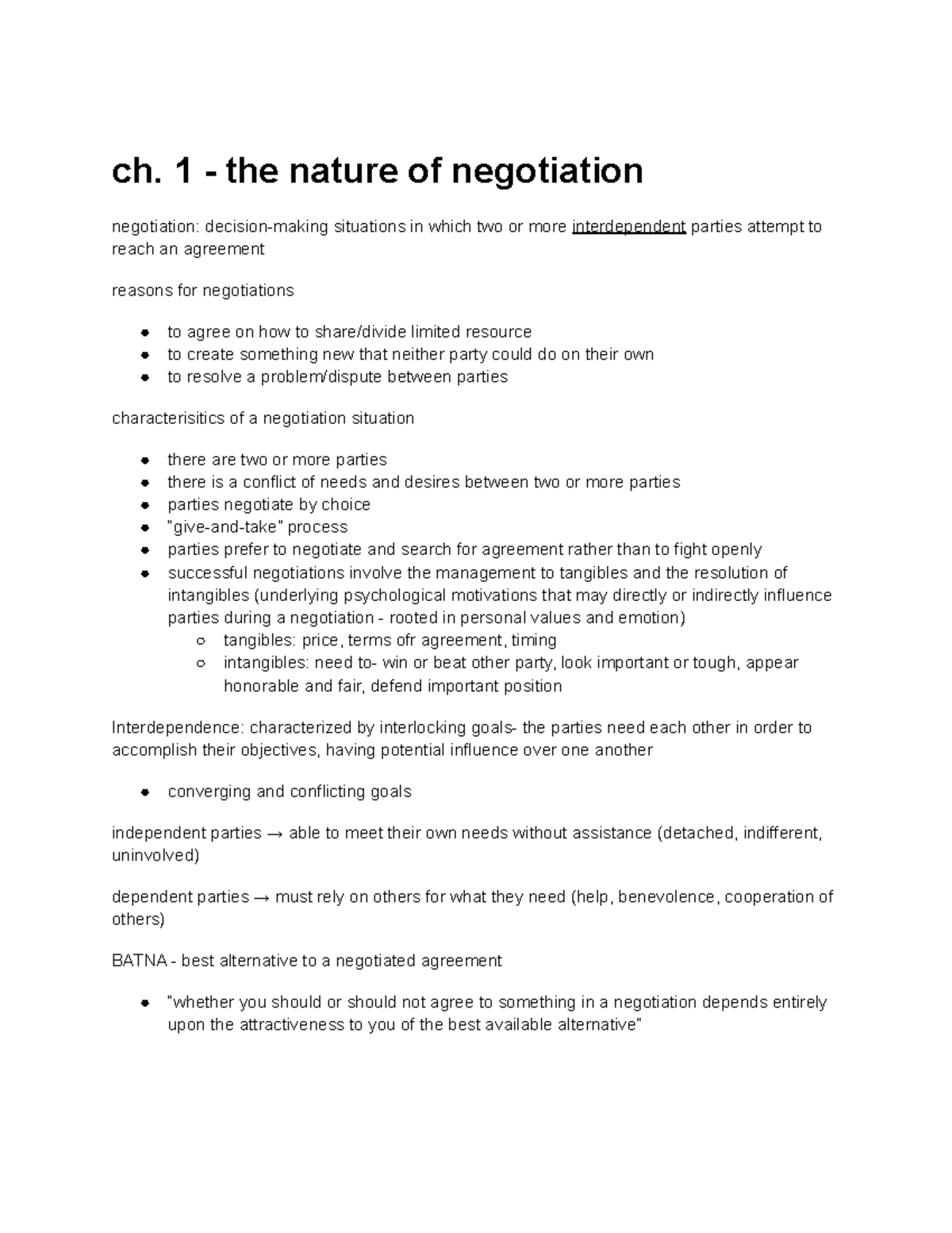 OBHR 493 Midterm Study Guide: Comprehensive Overview of Negotiation ...
