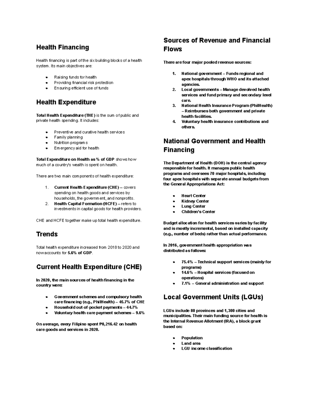 Health Financing Overview: Key Components and Trends - Studocu