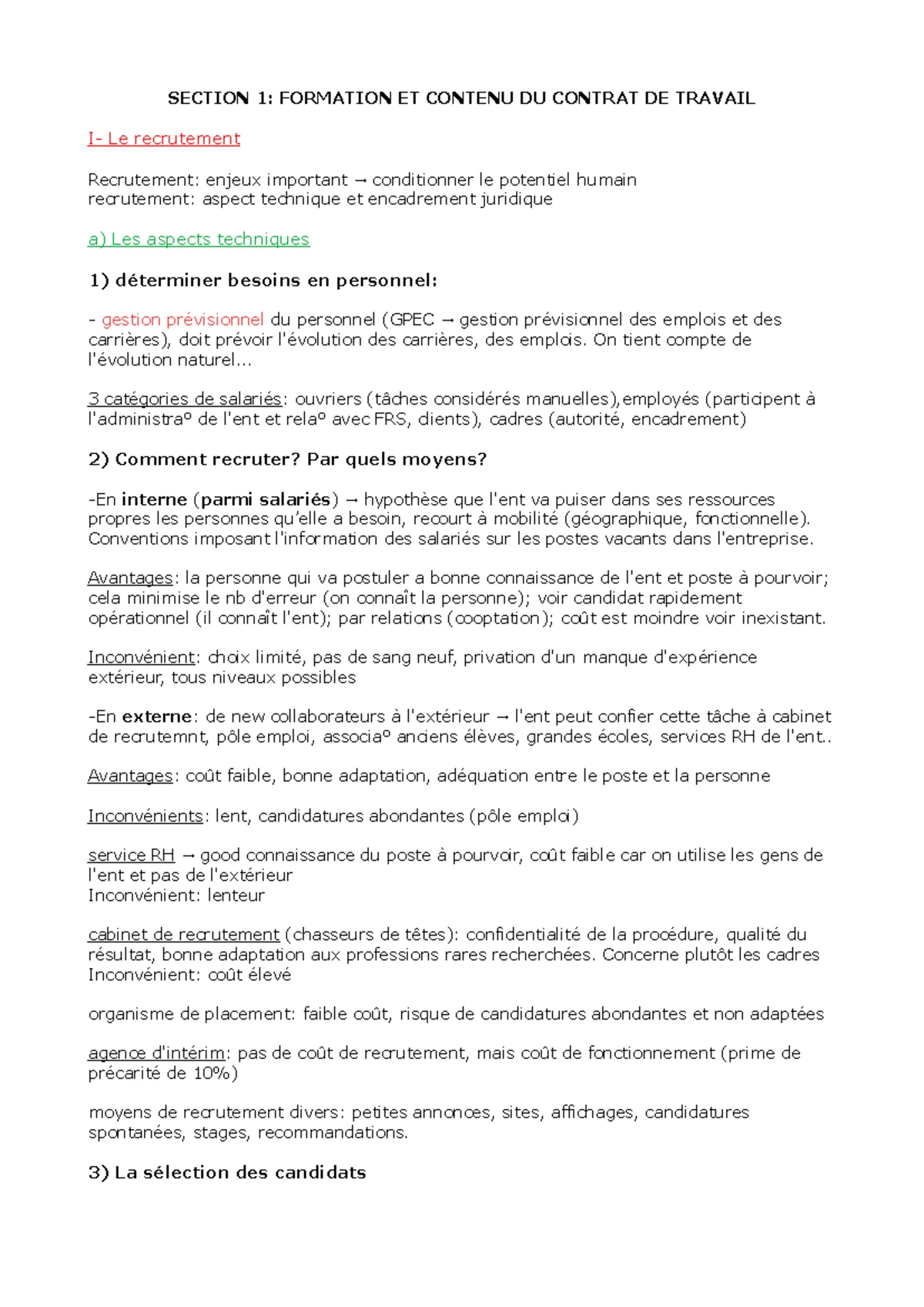 Cours de Droit du Travail : Concepts Fondamentaux et Évolutions - Studocu