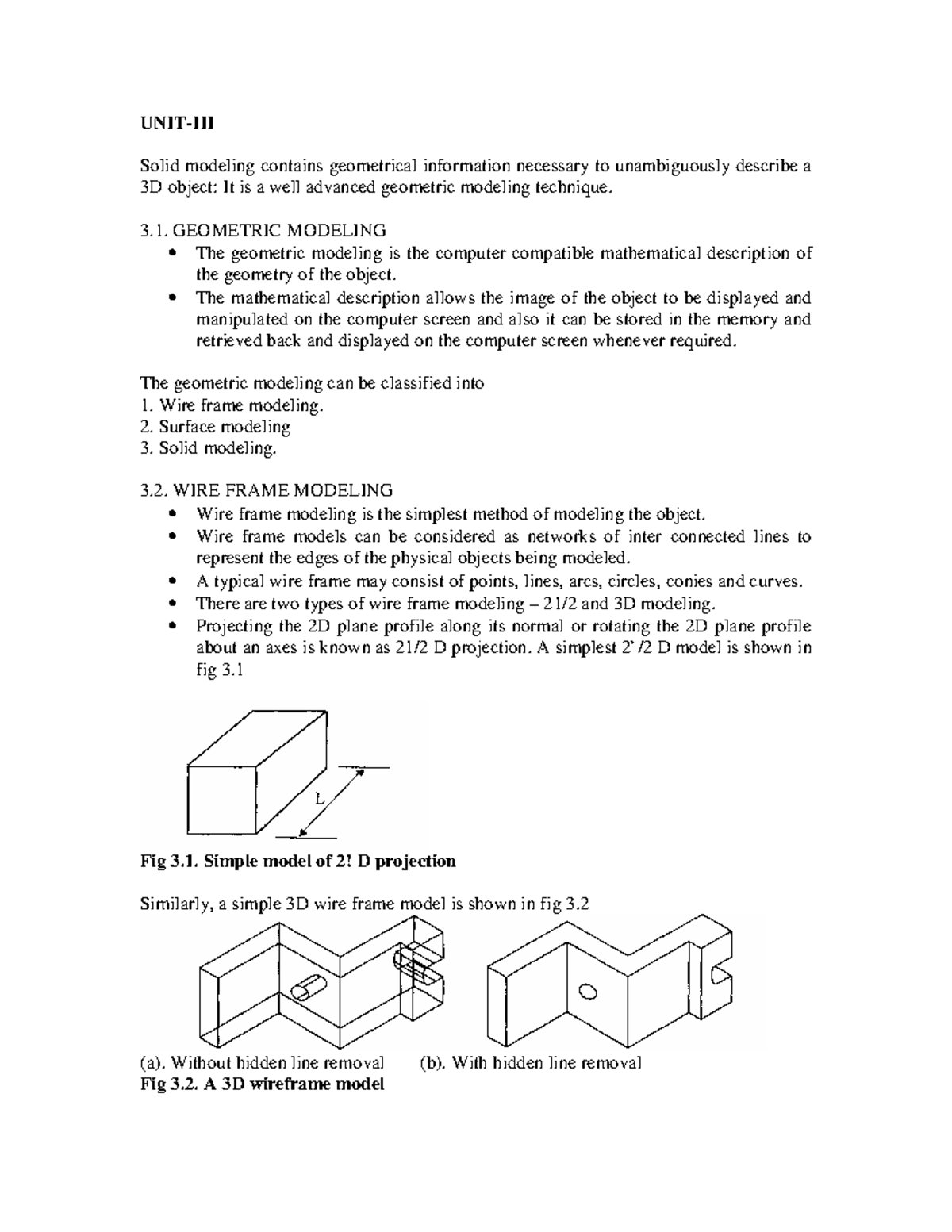 17702960 UNIT 3 Computer Aided Design - Geometric to Solid Modeling ...