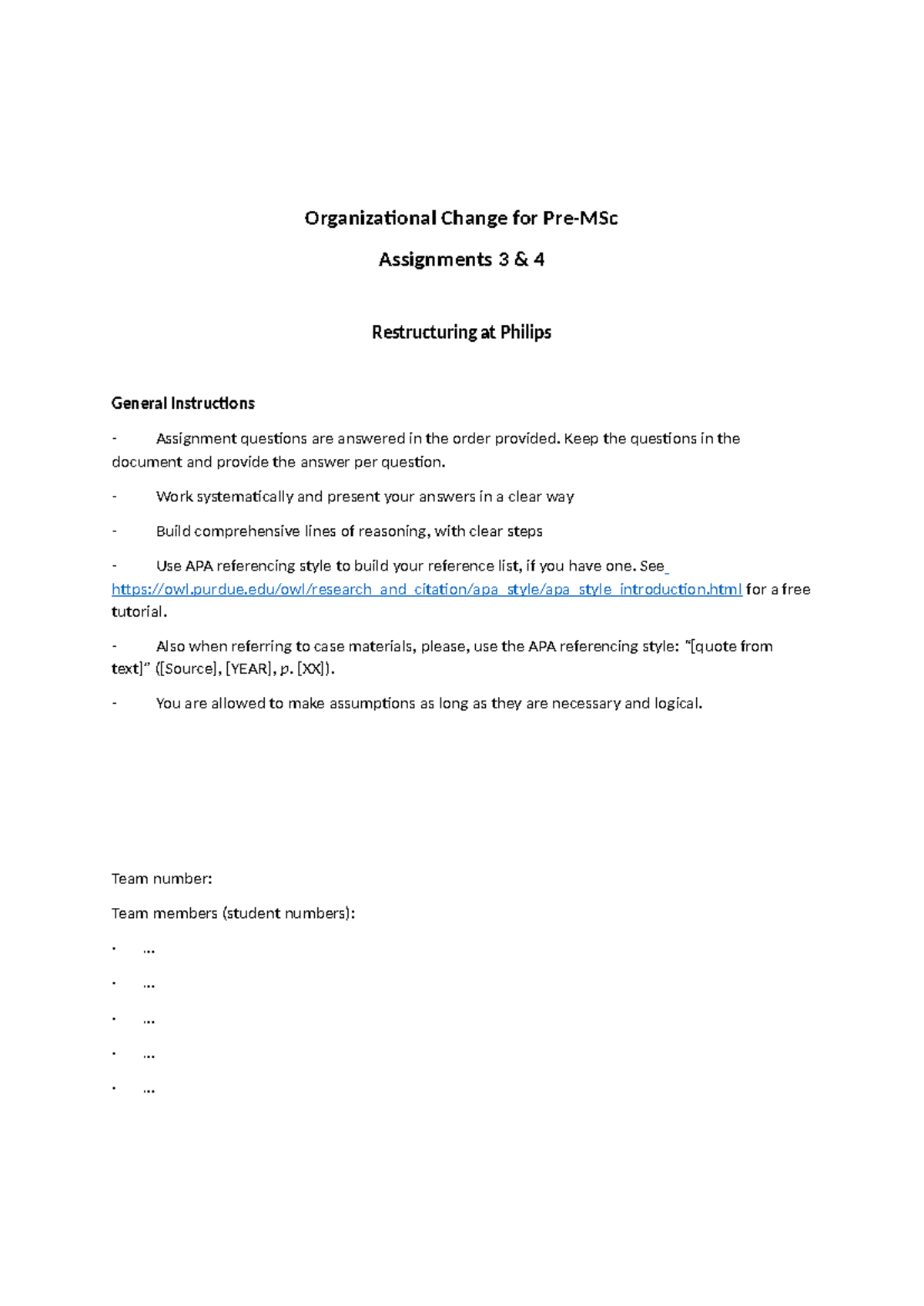 Assignments 3 & 4 OCPM Philips Change Analysis 2024-2025 Final Exam ...